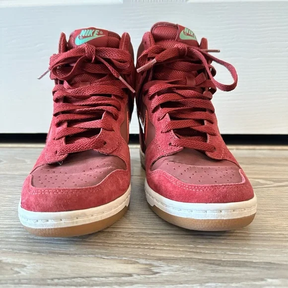 Nike Dunk Sky Hi Hidden Wedge Sneakers Red - Picture 4 of 10